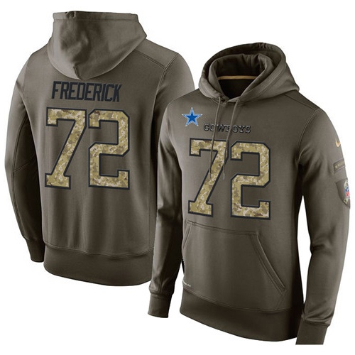 NFL Nike Dallas Cowboys #72 Travis Frederick Green Salute To Service Men's Pullover Hoodie